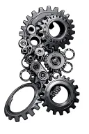 bio mechanical gears tattoo design idea