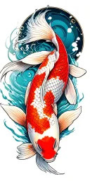 koi fish tattoo design idea