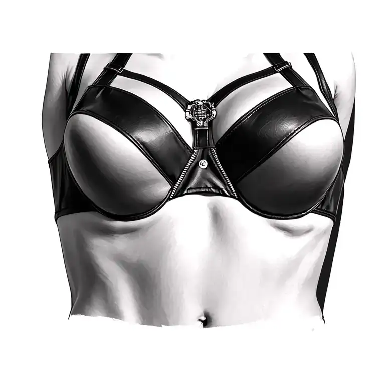 big_tits leather_bra tattoo design idea