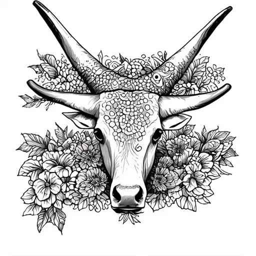 Texas themed tattoo incorporating longhorn tattoo design idea