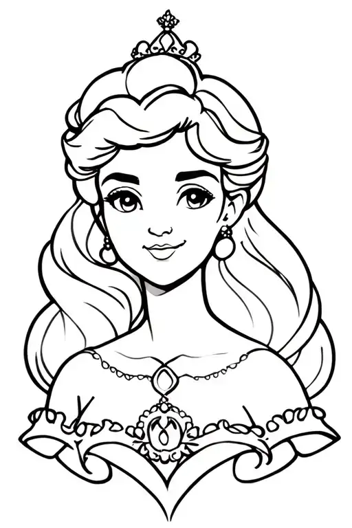 Princess peach bust tattoo design idea
