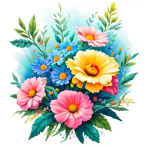 map flowers north arrow tattoo design idea