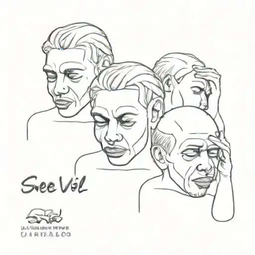 see no evil, speak no evil, hear no evil speak no evil tattoo design idea