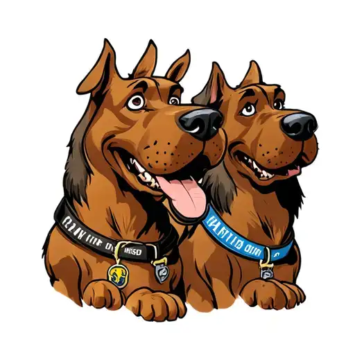Scooby Doo with color of each member on collar  tattoo design idea