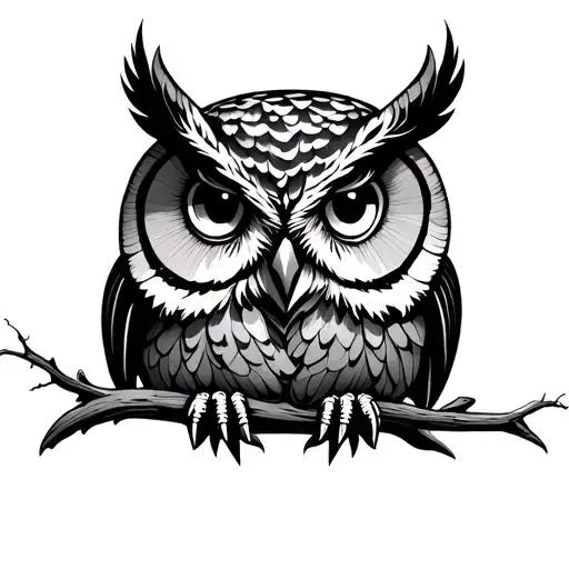 Fine Line Owl tattoo design idea