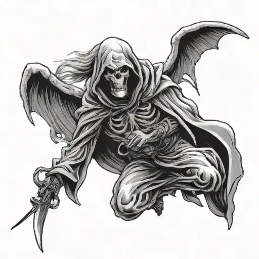 grim reaper death angel tattoo design idea