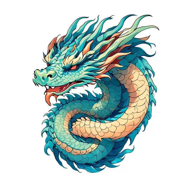 sleeping dragon tattoo design idea