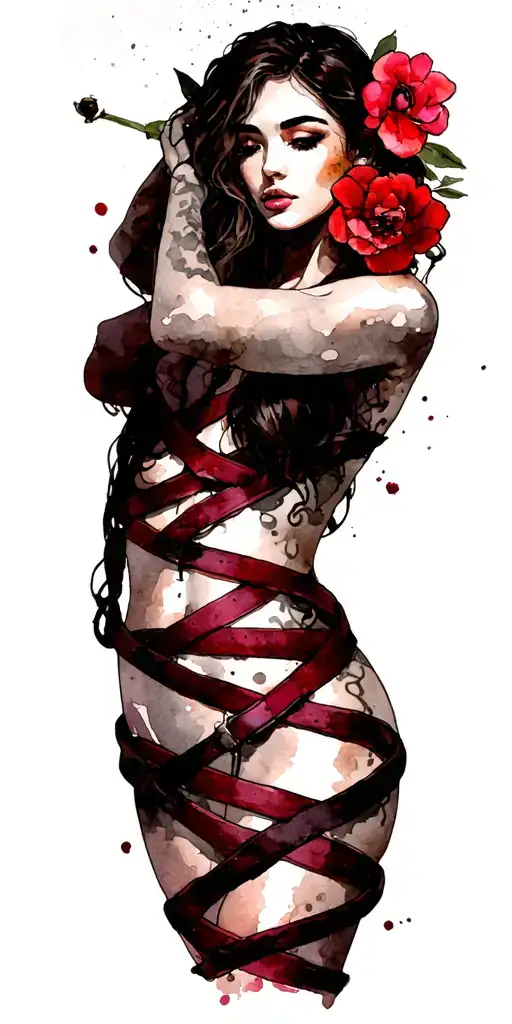 "bondage" "slave" "female" "bdsm" tattoo design idea