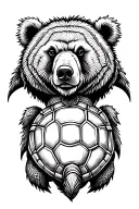 Your bear, a barbarian in the middle, is a turtle in waves tattoo design idea