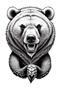 Your bear, a barbarian in the middle, is a turtle in waves tattoo design idea