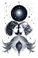 Gemini and Virgo constellation tattoo design idea