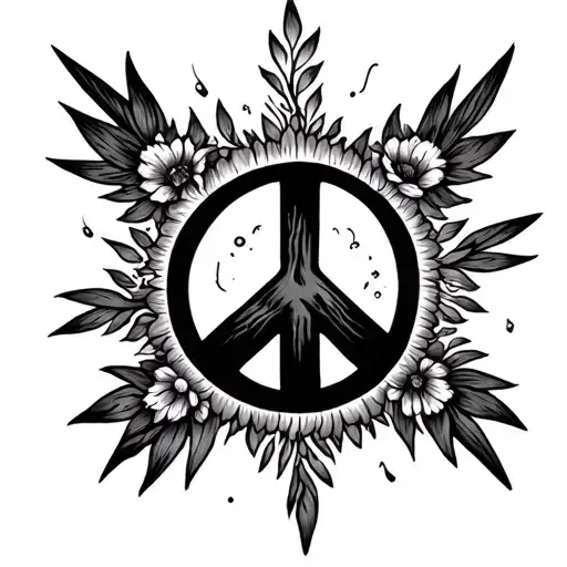 air , earth , light and peace sign tattoo design idea