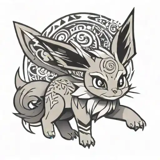 tribal eevee pokemon tattoo design idea