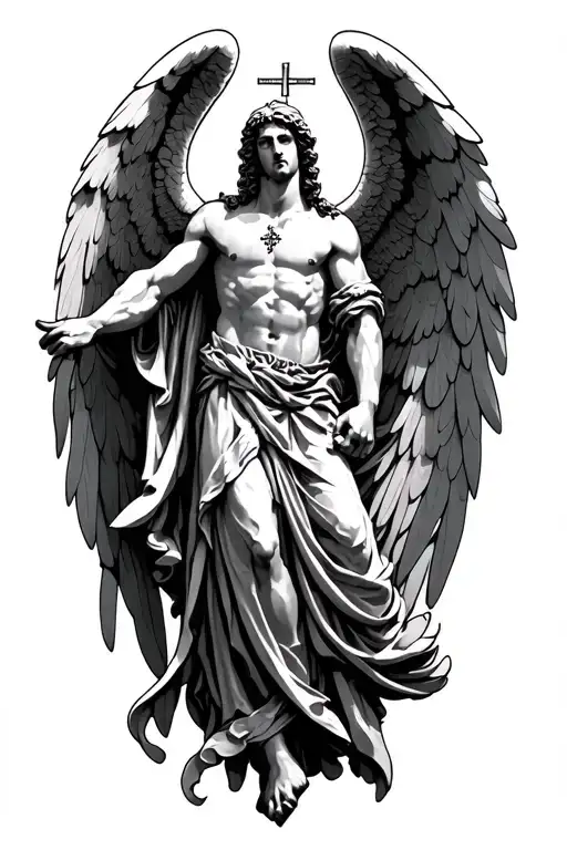 saint Michael archangel tattoo design idea