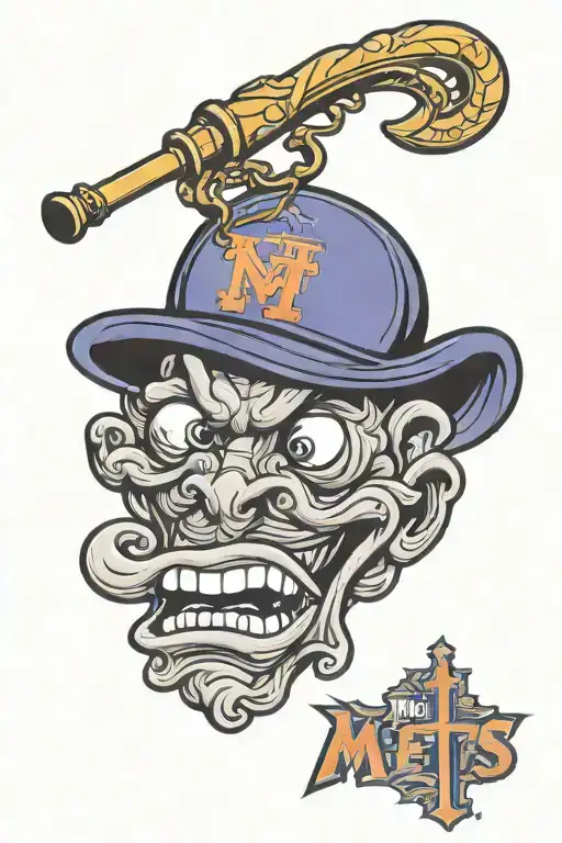 grimace New York Mets NY logo tattoo design idea