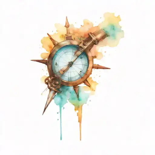 sextant navigation tattoo design idea