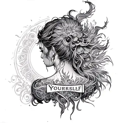 Conquer Yourself" across my upper back. tattoo design idea