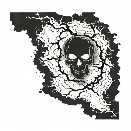 top down island topography map tattoo design idea