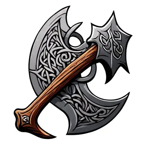 celtic viking axe tattoo design idea
