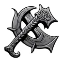 celtic viking axe tattoo design idea