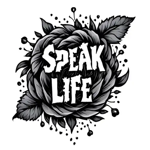 Speak Life surrounded tattoo design idea