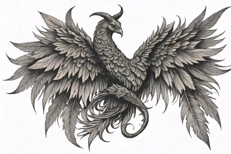 Devil's Wings with Feathers turning into Birds flying tattoo design idea