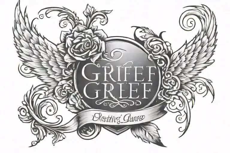 I want the words "Grief is only love that's got no place to go" on my forearm sleeve  tattoo design idea