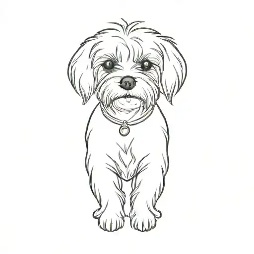 a maltese dog tattoo design idea
