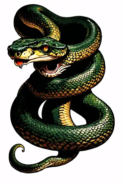 snake wrapped foot tattoo design idea