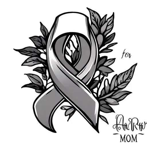 lung cancer ribbon mom tattoo tattoo design idea