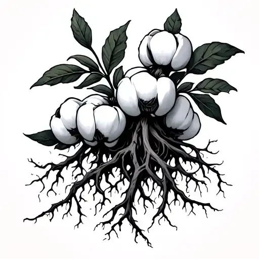 cotton stalk roots run deep tattoo design idea