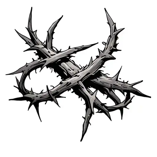 three nails + crown of thorns tattoo design idea