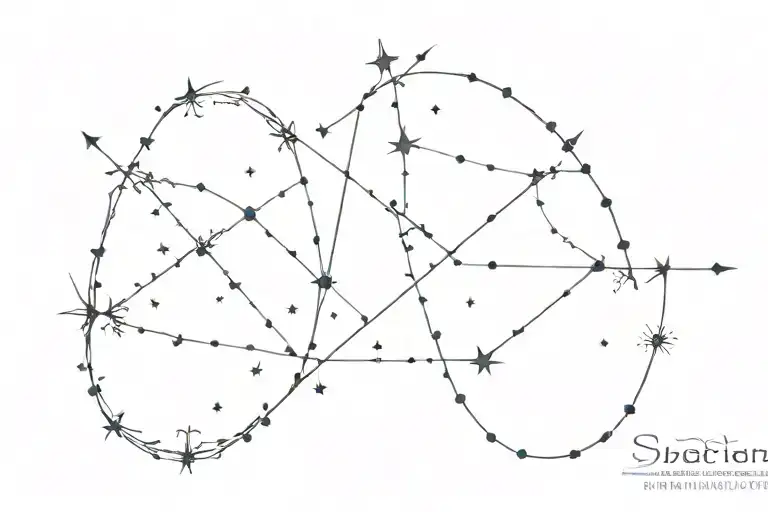 pisces and sagittarius constellation tattoo design idea