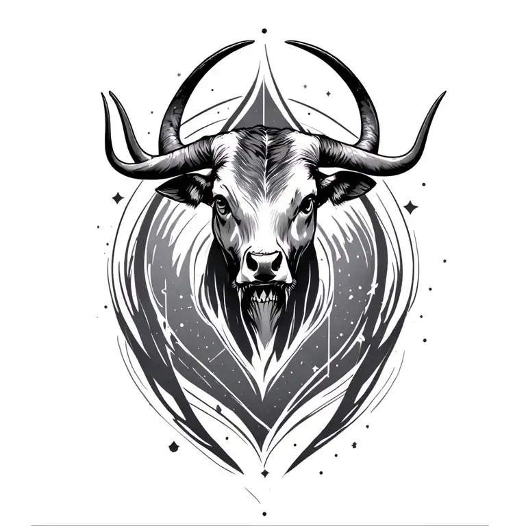 memento mori taurus constellation tattoo design idea