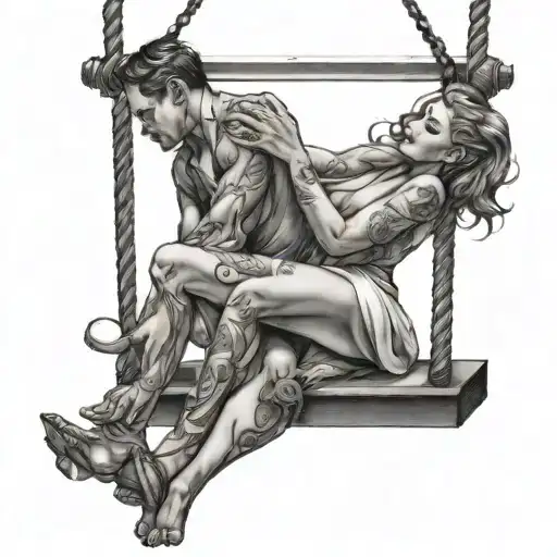 sex swing tattoo design idea
