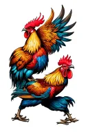 2 cocks fighting each other tattoo design idea