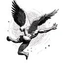 icarus falling tattoo design idea