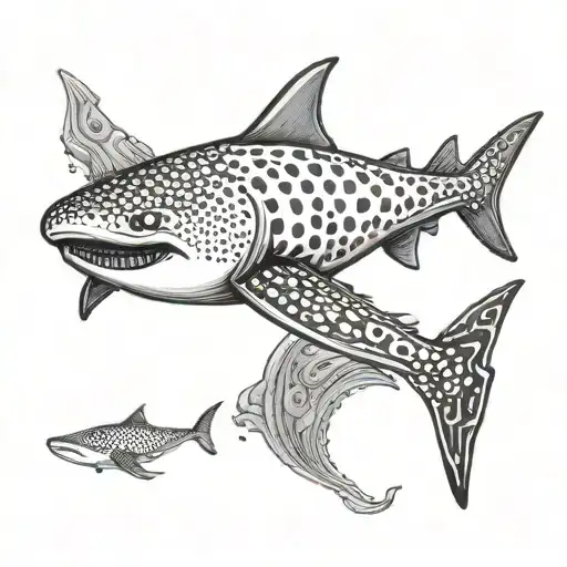 whale shark with traditional indian (india) tattoo influence. But desinged like tribal tattoos tattoo design idea