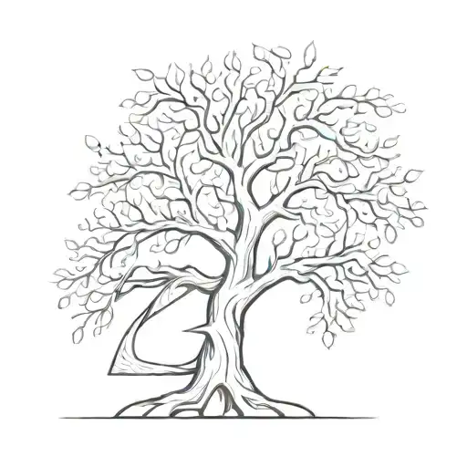 posion tree with an T initial somewhere close tattoo design idea