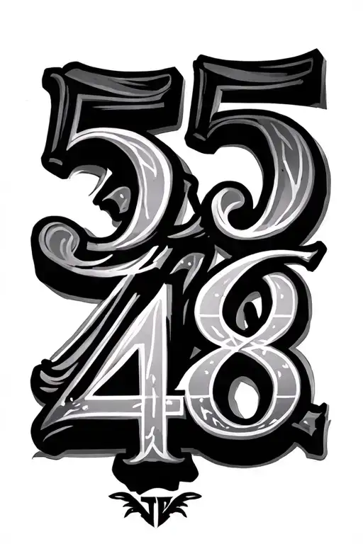 "5-26-48" Roman numerals representing important dates tattoo design idea