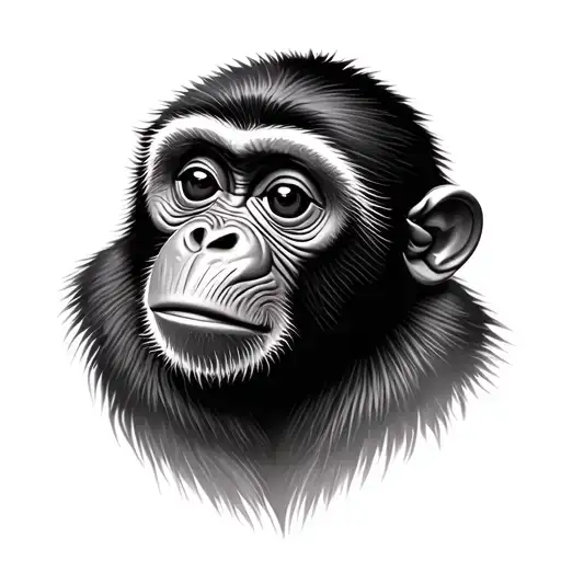 Cute Monkey tattoo design idea