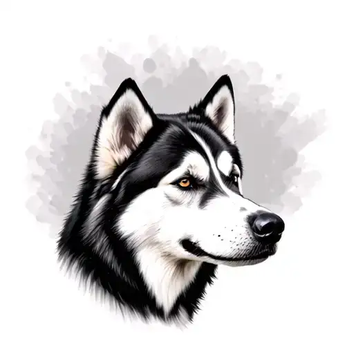 Siberian Husky tattoo design idea