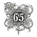 615 area code intertwined tattoo design idea