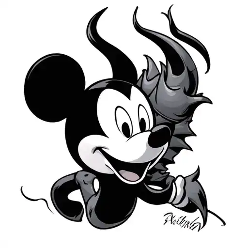 Mickey Mouse Scary devil tattoo design idea