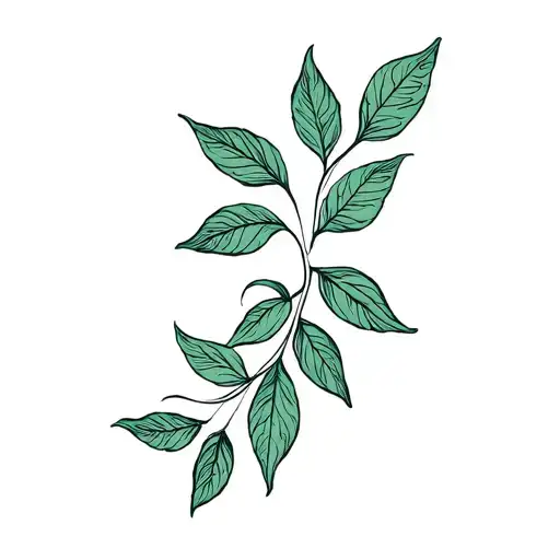 leaf tendrils tattoo design idea