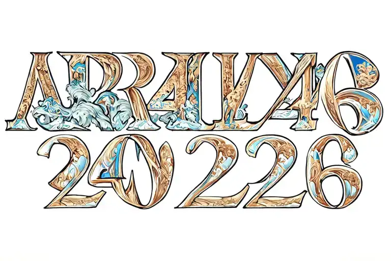 Roman numeral letters tattoo vertical of the date April 4th 2026 tattoo design idea