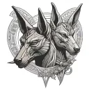 Anubis and Amon ra tatoo tattoo design idea