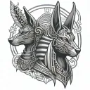 Anubis and Amon ra tatoo tattoo design idea