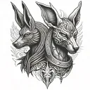 Anubis and Amon ra tatoo tattoo design idea