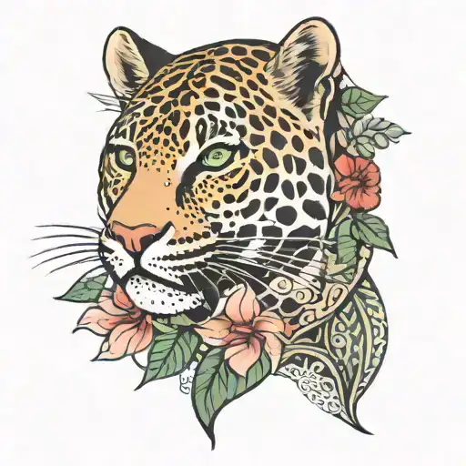 Channing Tatum deaf leopard flamingo tattoo design idea